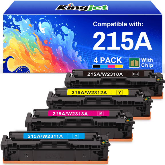 215A Toner Cartridges Black Compatible for HP 215A Toner (1*Black, 1*Cyan, 1*Magenta, 1*Yellow)