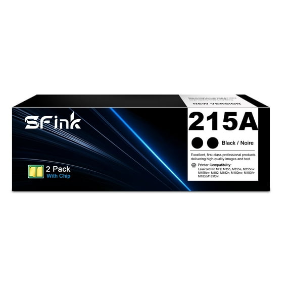 215A Toner Cartridges Compatible for HP 215A W2310A for Color LaserJet Pro MFP M183fw M182n M182nw M182 M183 M155 M155a M155nw (2 Pack Black)