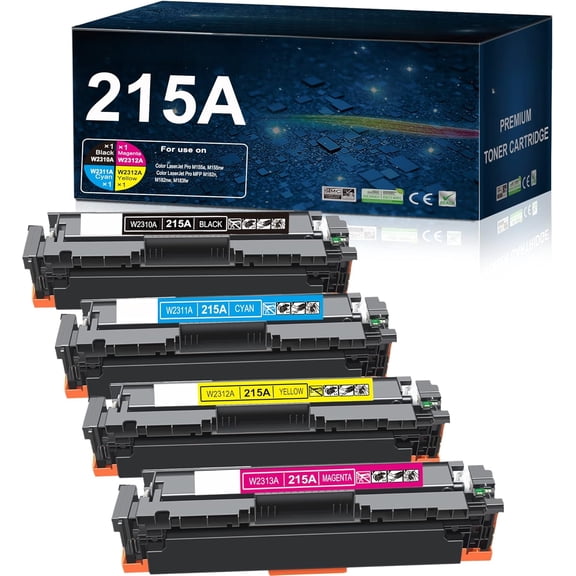 215A Toner Cartridges Works with HP Color Laser Pro M182nw M183fw M182 M183 M155 Series Printer Ink (Black Cyan Yellow Magenta - 4Pack)