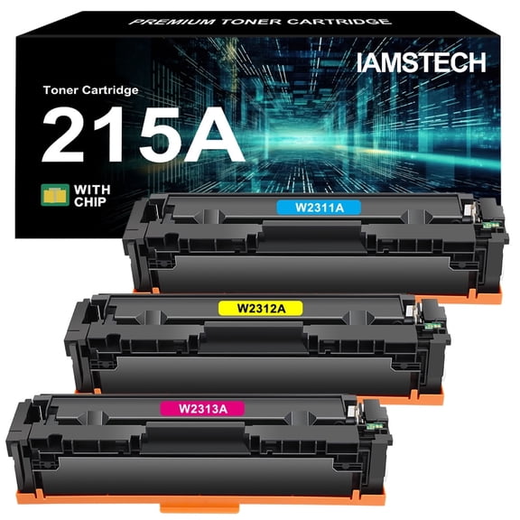 215A (with Chip) for HP 215A Toner Carteidges 3 Pack, Compatible with HP Color Laser Jet Pro M155 M155a M155nw MFP M182 M182n M182nw M183 M183fw Printer(Cyan/Magenta/Yellow)
