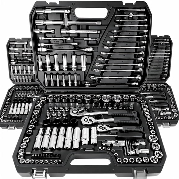 216 Piece Tool Set General Household Hand Tool Kit with Plastic Toolbox Storage Case