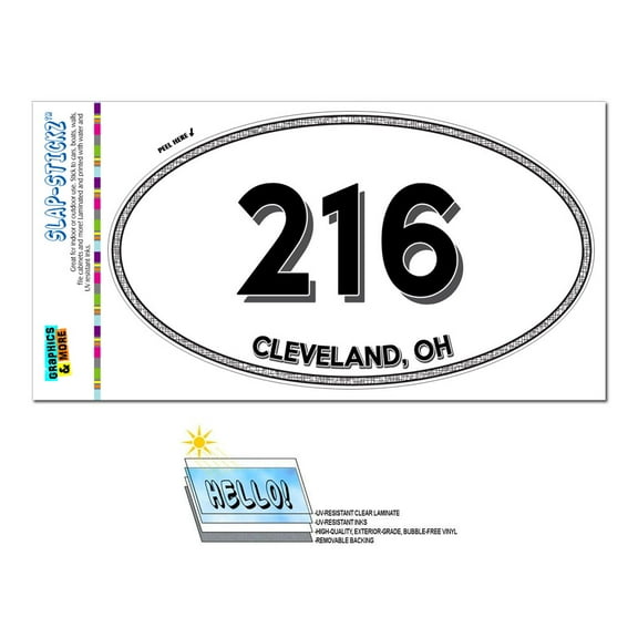 216 - Cleveland, OH - Ohio - Oval Area Code Sticker
