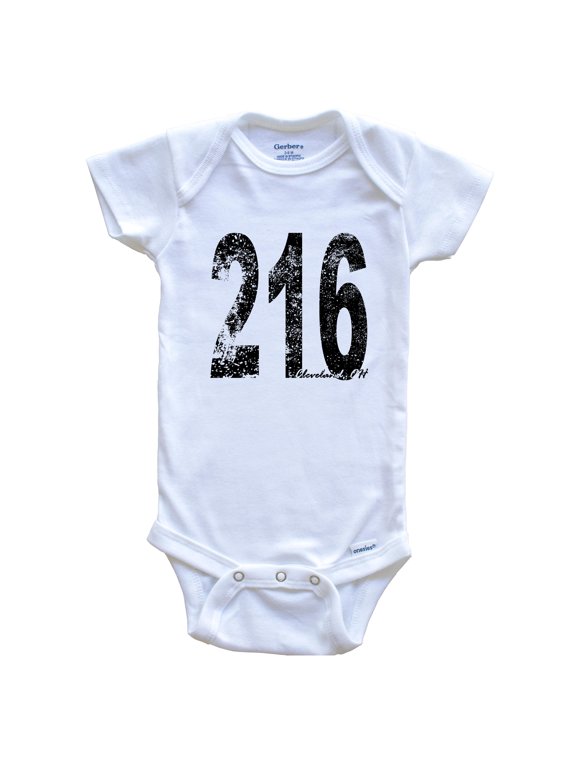 216 Cleveland Ohio Area Code Baby Bodysuit - One Piece Baby Bodysuit, 0-3 Months White