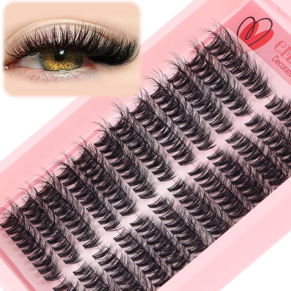 216 Clusters Individual D‑Curl False Eyelashes, Daily & Active Wear 8‑16mm, DIY Segmented Grafting, Fluffy Volume Lashes