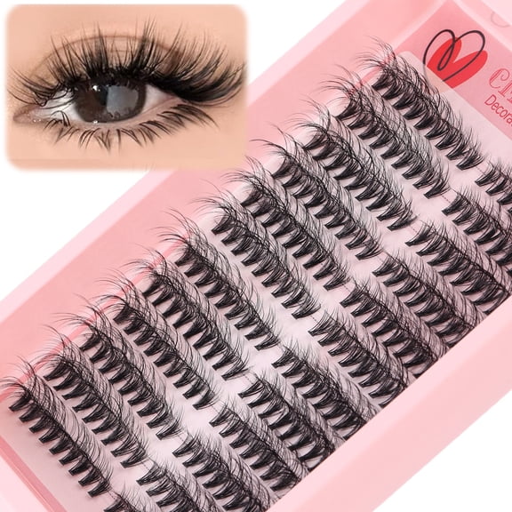 216 Clusters Individual D‑Curl False Eyelashes, Daily & Active Wear 8‑16mm, DIY Segmented Grafting, Fluffy Volume Lashes