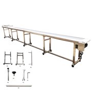 216" Conveyor Machine with Double Guardrails White PVC Belt 110V
