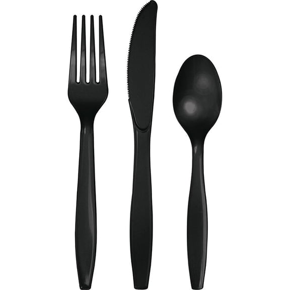 216/Case Bulk Black Velvet Value Friendly Assorted Plastic Cutlery