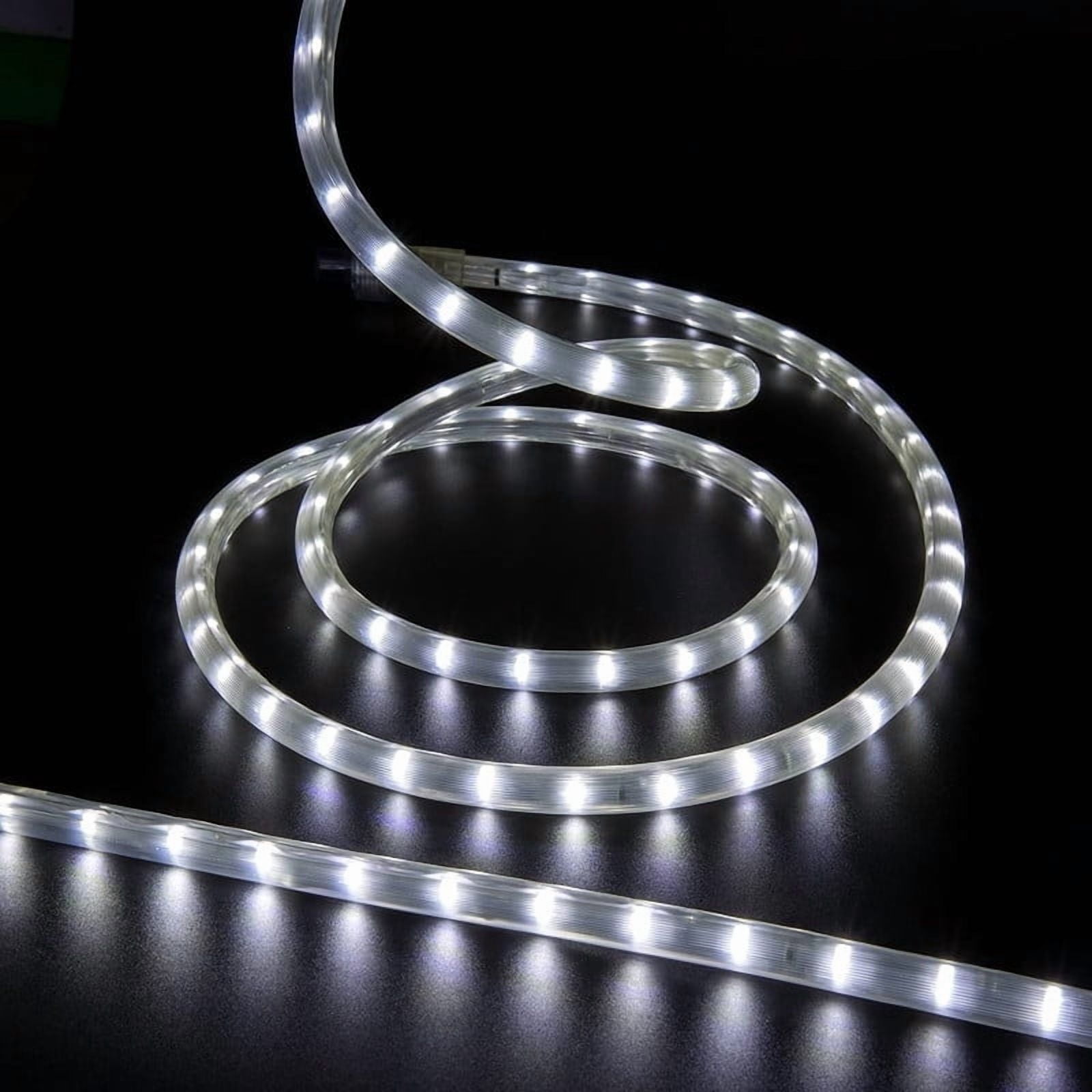 216 LED 18FT Strip Light, 110V Waterproof Flexible Indoor and Outdoor Decorative Lighting for Home/Garden/Building Decor(White)