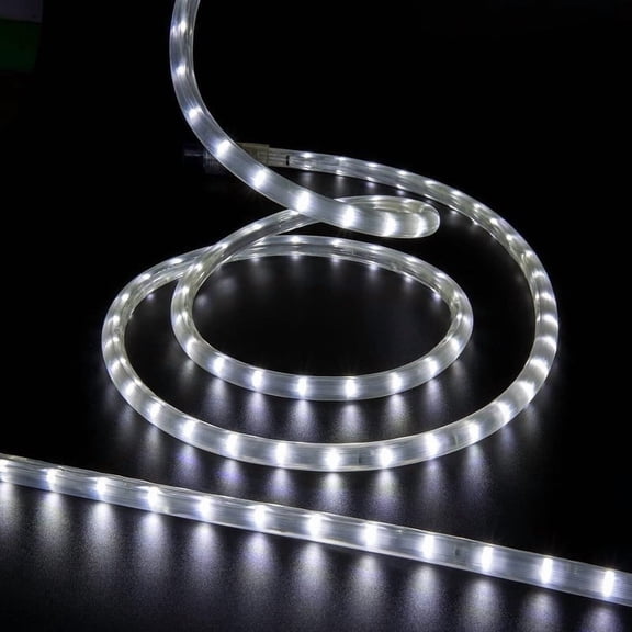 216 LED 18FT Strip Light, 110V Waterproof Flexible Indoor and Outdoor Decorative Lighting for Home/Garden/Building Decor(White)