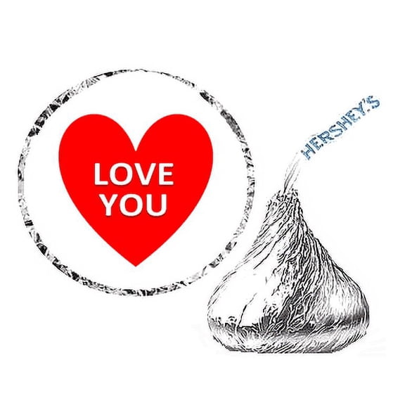 216 Love You Party Favor Hershey's Kisses Stickers / Labels
