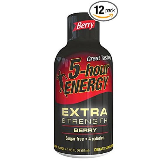 216 PACKS : 5 Hour Energy Extra Strength Energy Shots, Berry, 12 pk