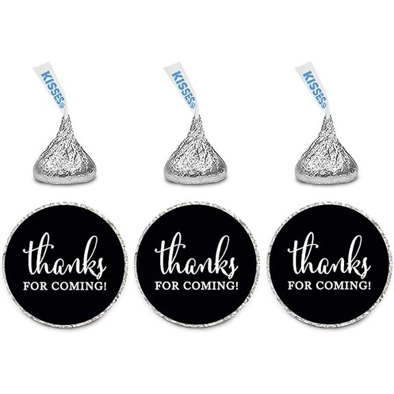 216 Pack Chocolate Drop Labels Stickers Black Thanks for Coming Wedding Birthday Party Favor Seals