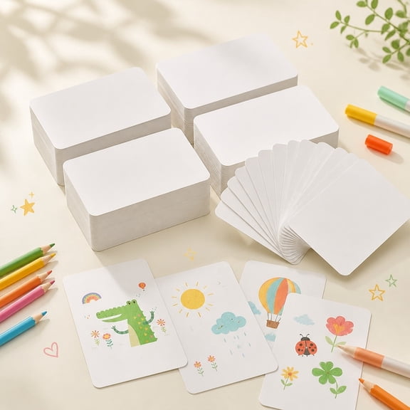 216 Pcs Blank Playing Cards, 2.5 x 3.5 Inch Blank Index Flash Cards, White Blank Cardstock for DIY Game Cards, Note Taking, Drawing, Teaching and Craft Projects