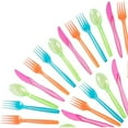 thumbnail image 1 of Juvale Neon Plastic Silverware Set - 216 Pieces, Multicolor - Forks, Spoons & Knives, Colorful Plastic Utensils for Luau & Pool Parties, Summer Celebrations, 1 of 9