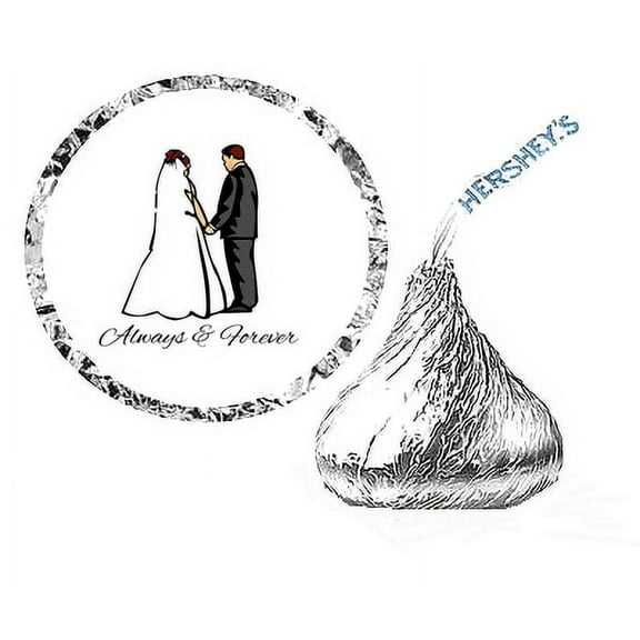 216 Wedding Bride and Groom Party Favor Decorations Candy Mini Stickers Labels Fits Kisses Chocolates