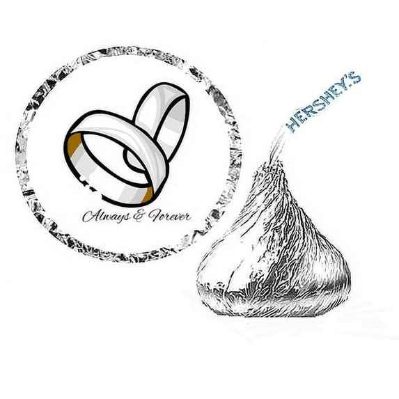 216 Wedding Rings Party Favor Hershey's Kisses Stickers / Labels
