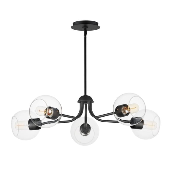 21635CLBK Maxim Lighting Knox - 5 Light Chandelier-8 Inches Tall and 30 Inches Wide-Black Finish