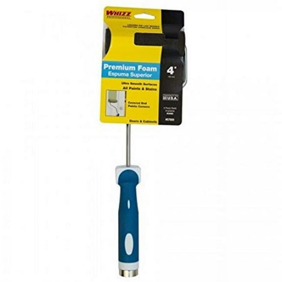 216872 4 x 0.5 in. Whizz Premium Foam Paint Roller Cover & Frame, Pack of 2