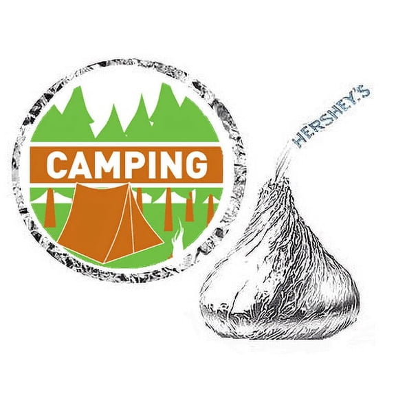 216ct Camping Party Hershey's Kisses Stickers / Labels