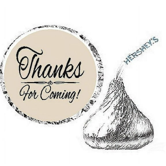 216ct Light Tan Thanks for Coming Party Favor Candy Decoration Stickers Labels Fits Kisses Chocolates Party Favors Envelope