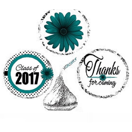 216ct Teal Class Of 2017 Party Favor Candy Decoration Stickers Labels Fits Kisses Chocolates Party Favors Envelope