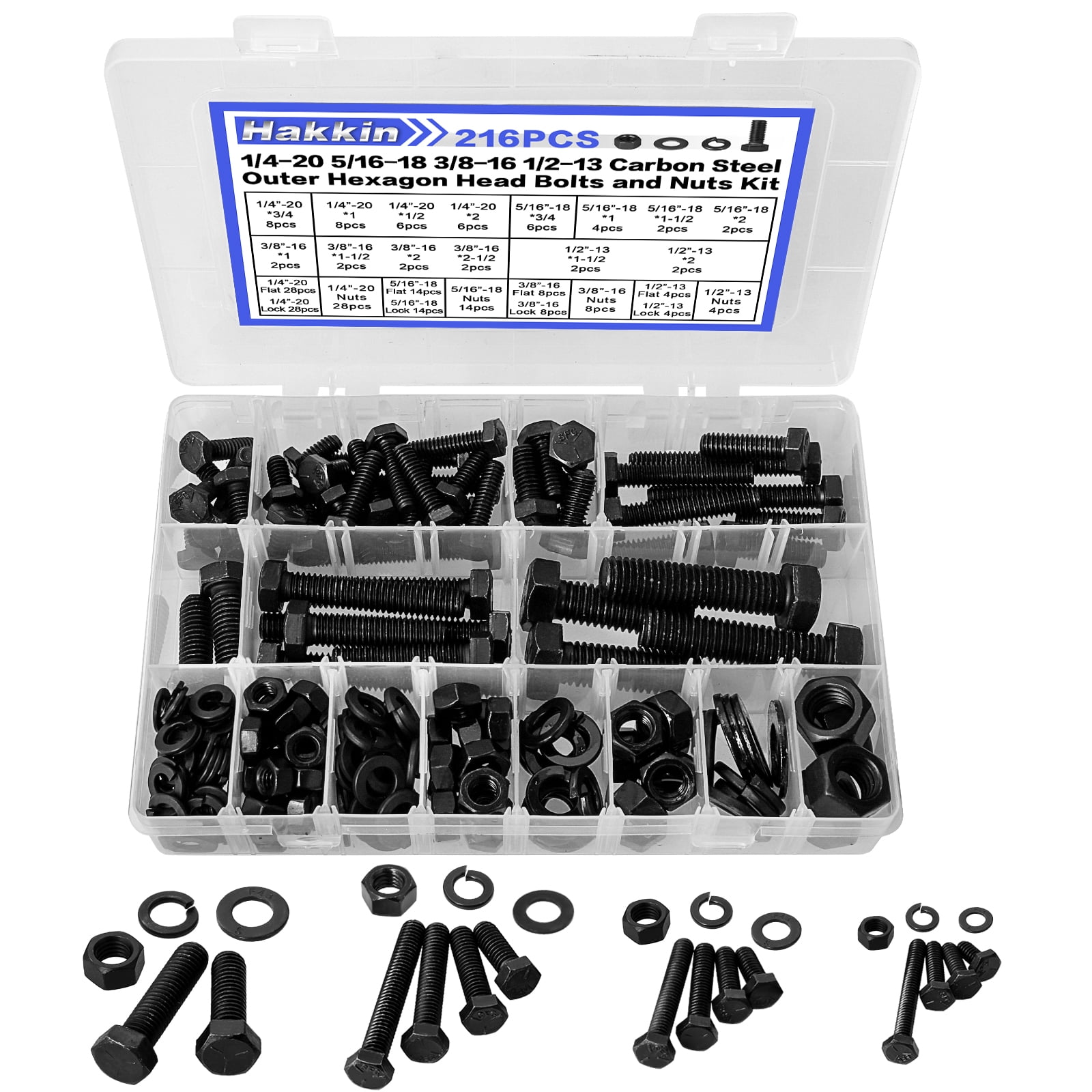 216pcs Hex Socket Button Head Cap Screws Black Stainless Steel Screws 216pcs-hex-socket-button-head-cap-screws-black-stainless-steel-screws