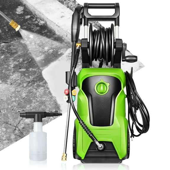 2176 PSI at 2.4 GPM Electric Pressure Washer, IPX5, Adjustable Nozzle, Soap Bottle