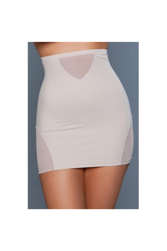 2178-ND-1X-2X High-Waisted Half Slip Shapewear, Nude - 1X & 2X