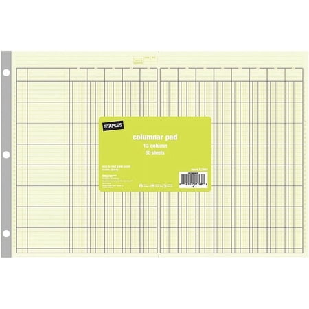 217893 Columnar Pads 13 Columns 11-Inch x 16 5/16-Inch Each