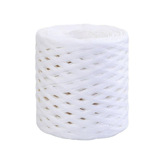 218.72yd Raffia Paper Ribbon Centerpiece Recyclable Durable for Weaving Gift Wrap Festival Valentine's Day Packaging White