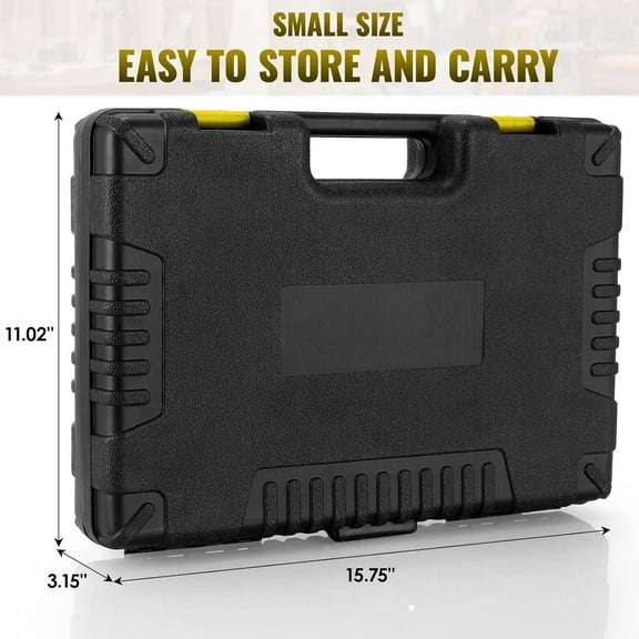 218 Piece Tool Kit with Plastic Toolbox, Portable Mechanics Set for Home Garage