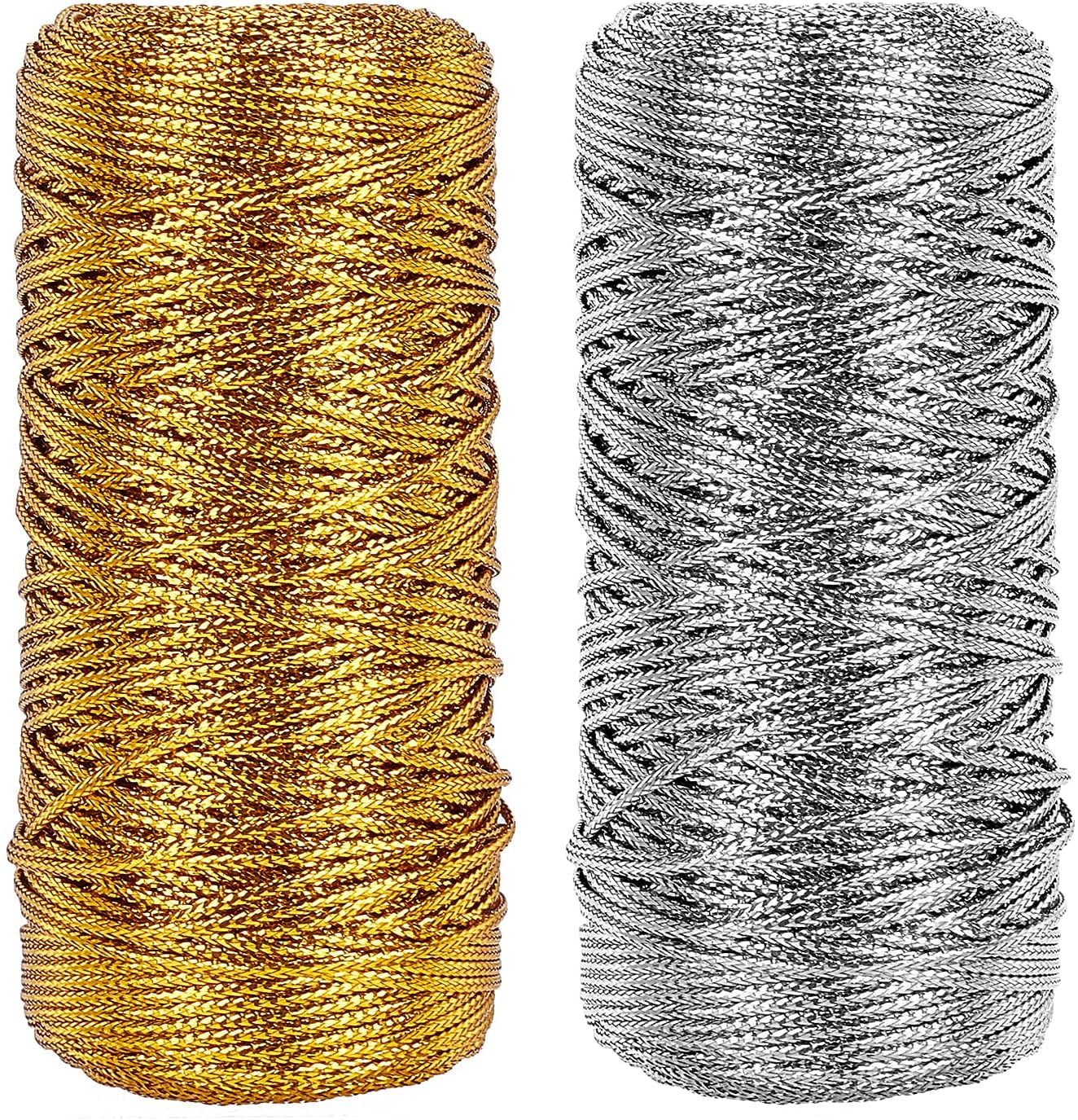  Silver Thread,Tag Thread,Silver String Metallic Cord Jewelry  Thread Craft String Lift Cord for Wrapping, Hair Braiding and Craft Making  100 Yards-1mm (Silver)