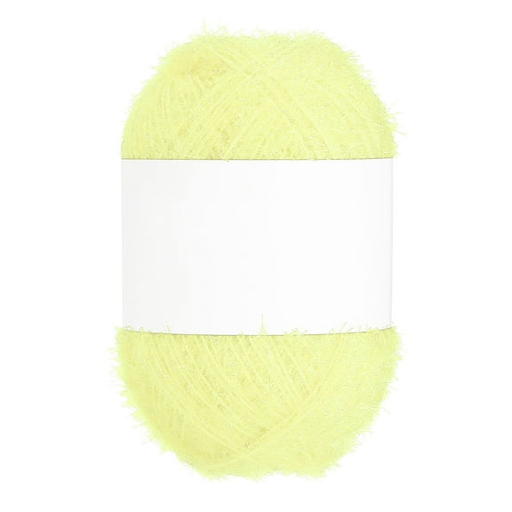 218 Yard Scrubbie Yarn, Sparkle Yarn Polyester Scrubbie Sparkle Glass for Dishcloths Crocheting Knitting DIY Crafts Blanket Rug Sweater Scarf Hat, Light Yellow