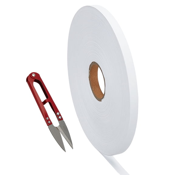 218 Yard White Clothes Name Labels 3/8 Inch Blank Sewing Cloth Labels with Stainless-Steel Scissor Washable Personalized