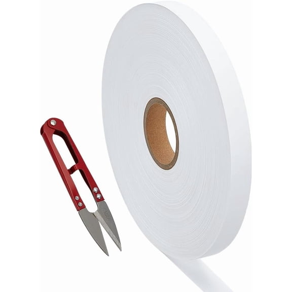 218 Yard White Clothes Name Tags 5/8 inch Blank Sewing Cloth Labels with Stainless-Steel Scissor Personalized Nylon Clothing Washable Name Tapes for School College Uniform DIY Making