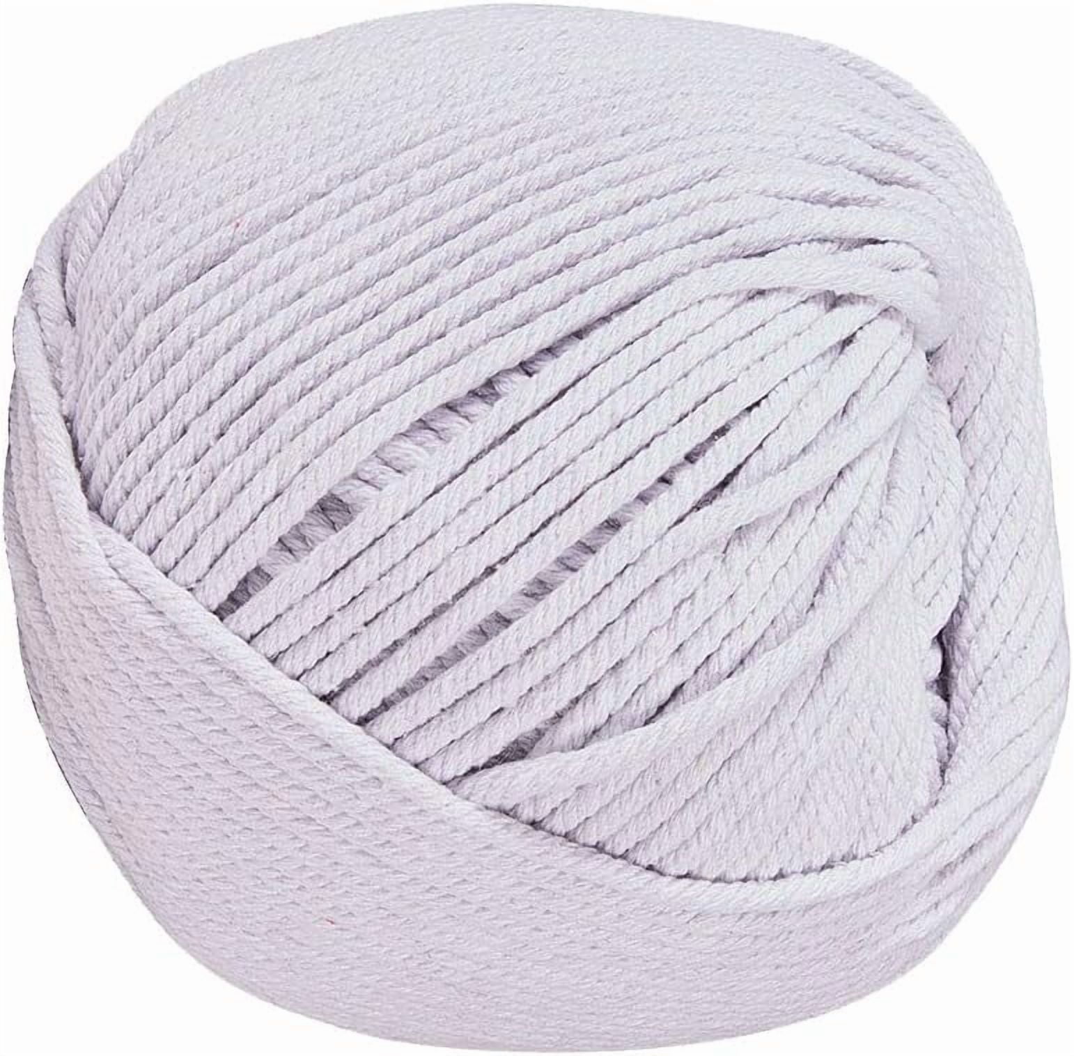 218 Yards Natural Cotton Macrame Cord 3mm Twisted Soft Knitting Rope