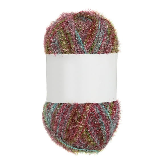 218 Yard Scrubbie Yarn, Sparkle Yarn Polyester Scrubbie Sparkle Glass for Dishcloths Crocheting Knitting DIY Crafts Blanket Rug Sweater Scarf Hat, Red Tone