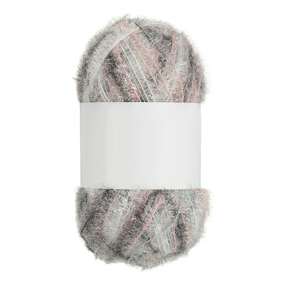 218 Yard Scrubbie Yarn, Sparkle Yarn Polyester Scrubbie Sparkle Glass for Dishcloths Crocheting Knitting DIY Crafts Blanket Rug Sweater Scarf Hat, Gray Tone