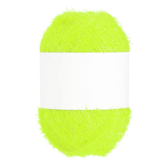 218 Yard Scrubbie Yarn, Sparkle Yarn Polyester Scrubbie Sparkle Glass for Dishcloths Crocheting Knitting DIY Crafts Blanket Rug Sweater Scarf Hat, Fluorescent Yellow
