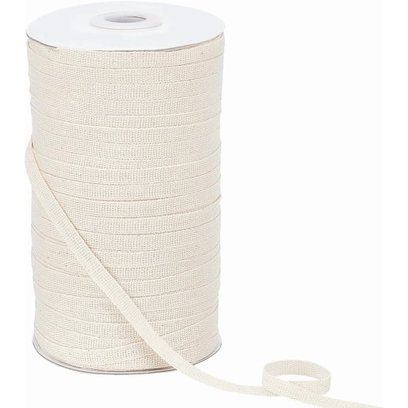 218 Yards White Cotton Ribbon 1/4 inch Woven Pattern Webbing Tape Bias Binding Tape