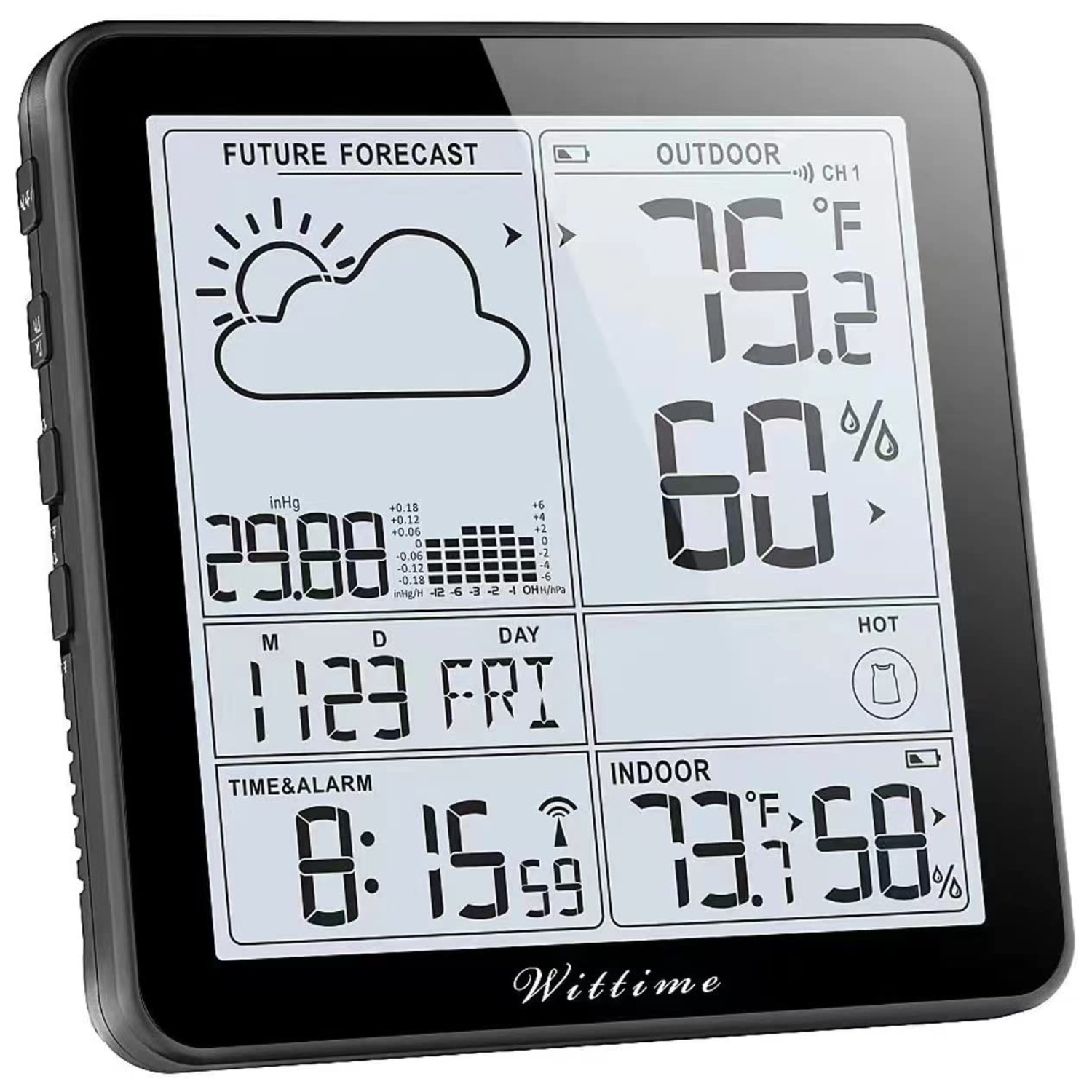 2180 Weather Station with Atomic Clock Indoor Outdoor Thermometer