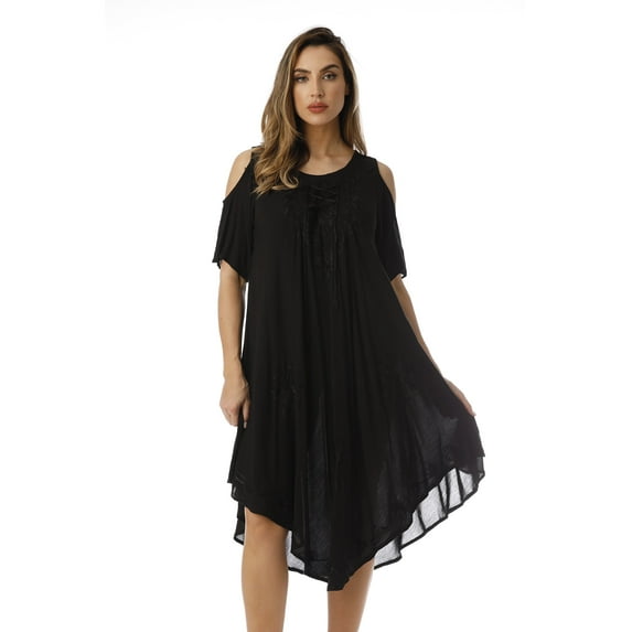 21807-NVY-XL Riviera Sun Dress / Dresses for Women (Black, Small)