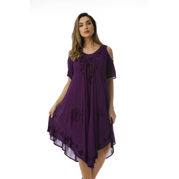 21807-NVY-XL Riviera Sun Dress / Dresses for Women (Small, Purple)