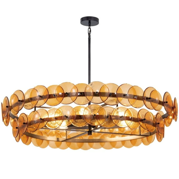 21824AMGM Maxim Lighting Loren - 8 Light Chandelier-9.5 Inches Tall and 42 Inches Wide-Gunmetal Finish-Amber Glass Color