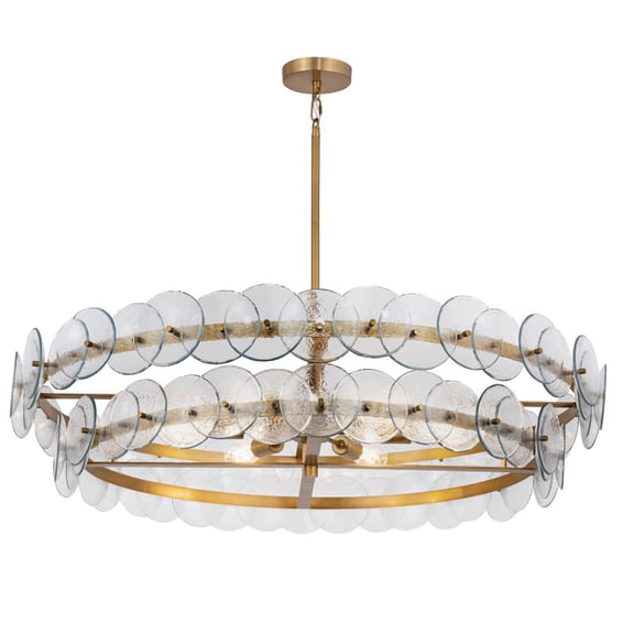 21824TCWBR Maxim Lighting Loren - 8 Light Chandelier-9.5 Inches Tall and 42 Inches Wide-Weathered Brass Finish-Textured Clear Glass Color