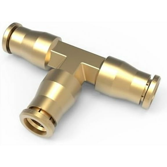 21838 Air Line Fittings Union Tee 1/4" T-Fitting Pneumatic Air Suspension Fittings, Brass