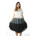 thumbnail image 1 of Riviera Sun Womens Cold Shoulder Ombre Tie-Dye Sundress  Lightweight Casual Beach Dress & Swimsuit Cover-Up (Black / White, Large), 1 of 4