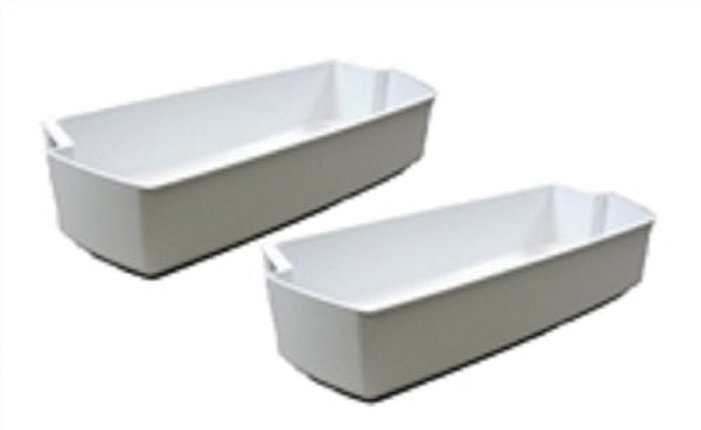 White Fridge Shelf Bin – Compatible With Kenmore & Whirlpool Refrigerators (2-Pack)