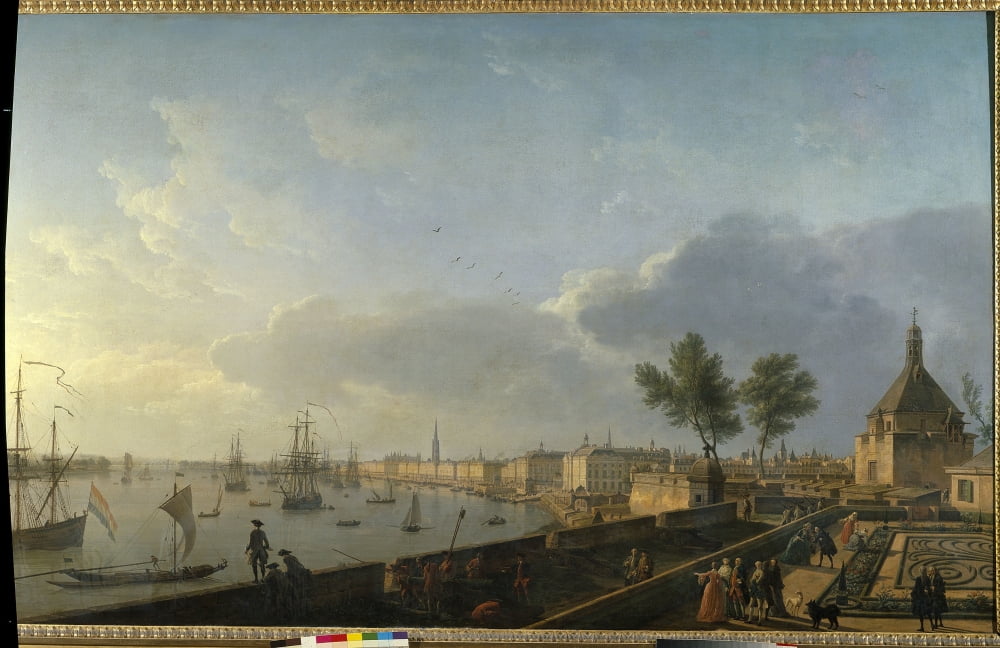 2189 Joseph Vernet (1714-1789) French School The Bordeaux Harbour And The City Walls Canvas Art - (24 x 18)