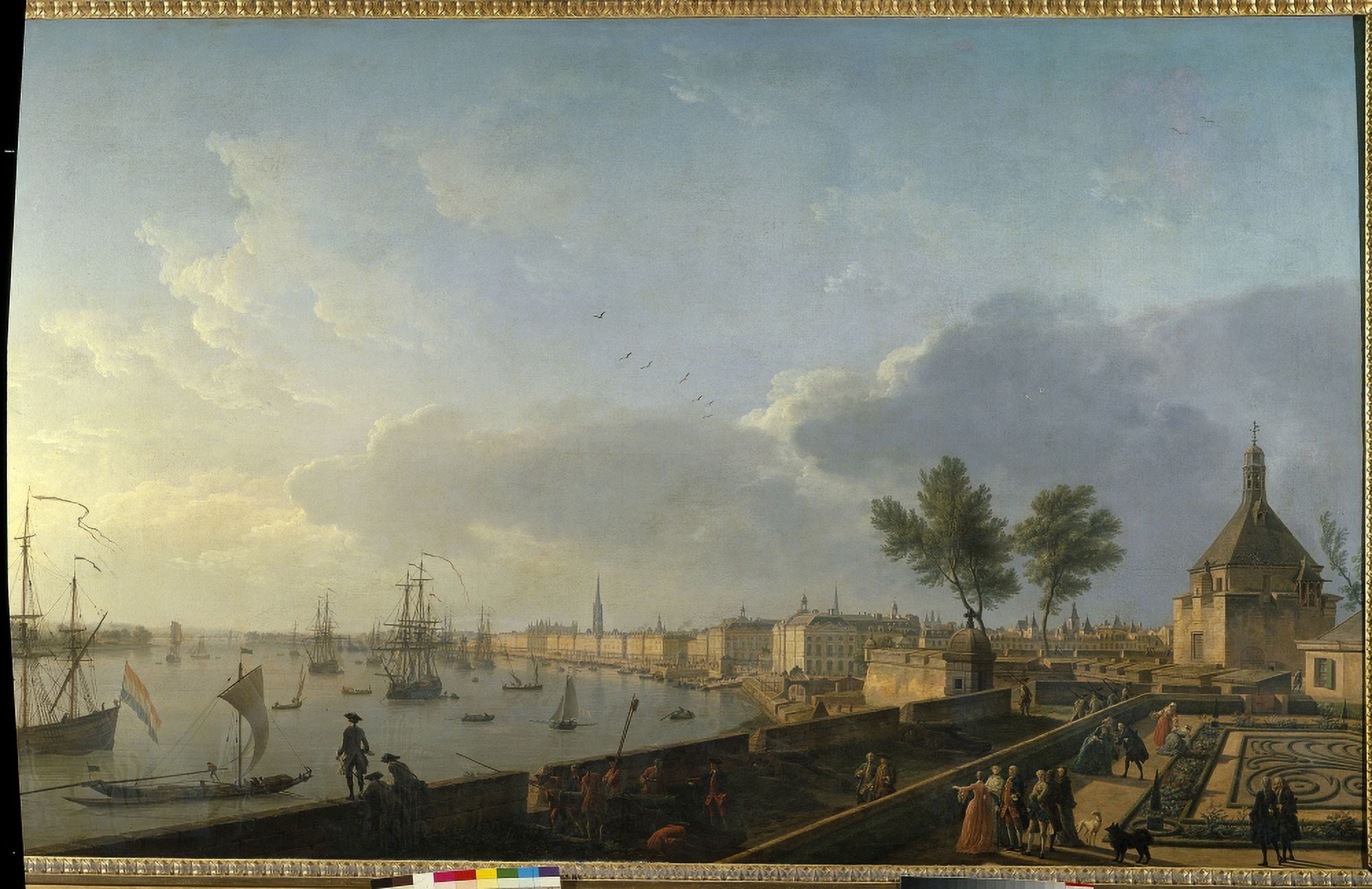 2189 Joseph Vernet (1714-1789) French School The Bordeaux Harbour And The City Walls Canvas Art - (36 x 24)